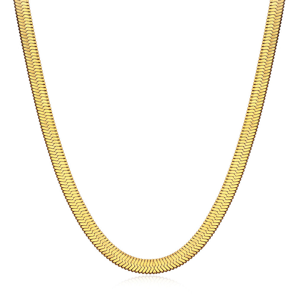 European and American three-layer stacking titanium steel necklace accessories women's light luxury high-end clavicle chain stainless steel jewelry cross-border