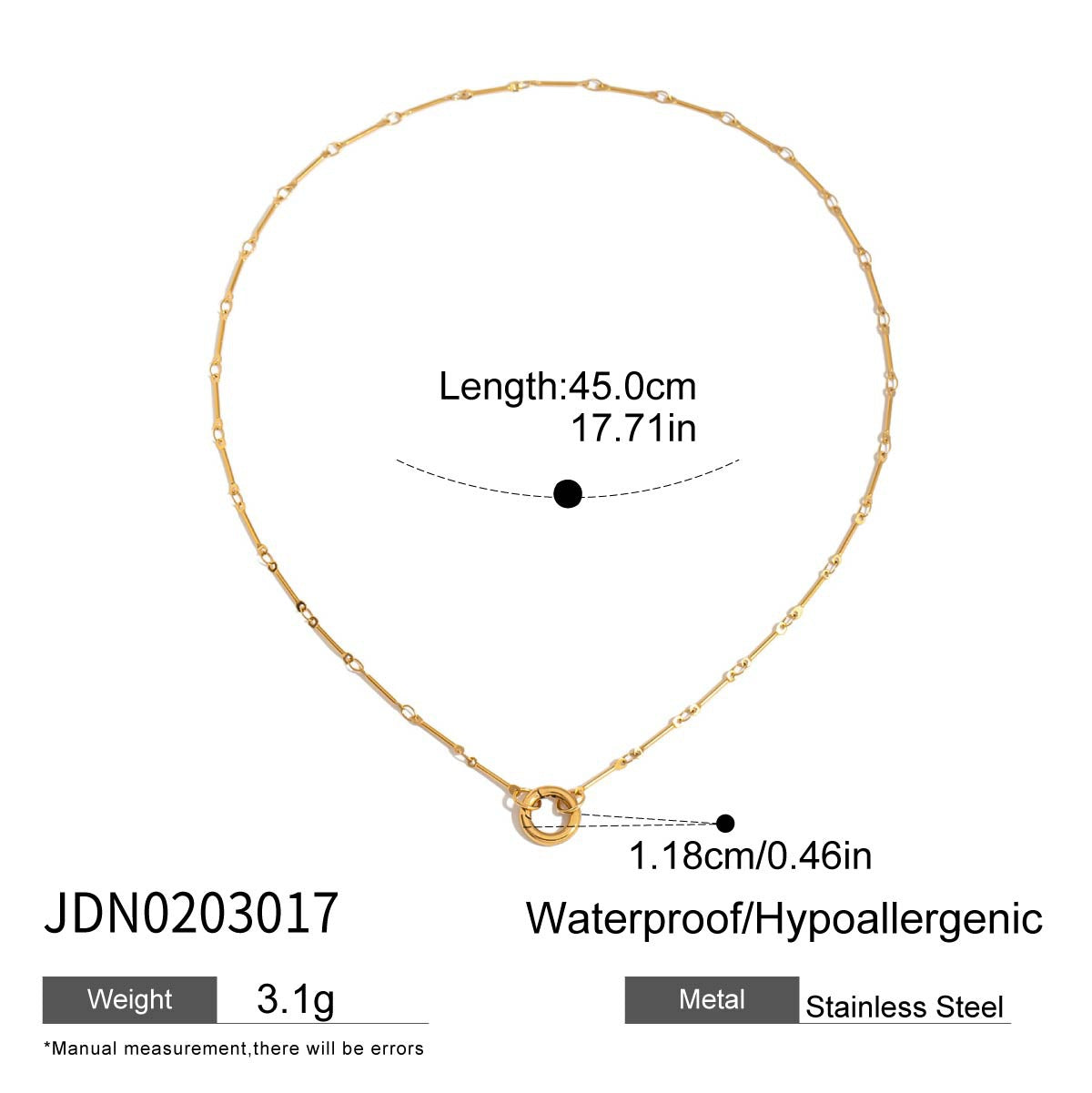Cross-Border Popular Jewelry Stainless Steel DIY Pearl Necklace Accessories Women's Niche Design Titanium Steel Jewelry Accessories