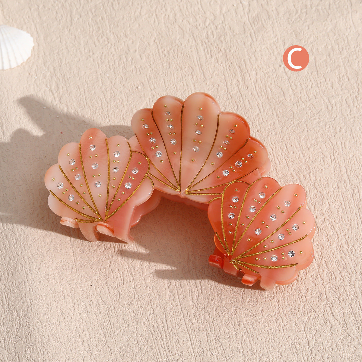 Cross-Border Shell Design Pearl Grabber Acetic Acid Hairpin Half-Tied Ball Head Fairy Hair Cute Headdress Grabber for Women
