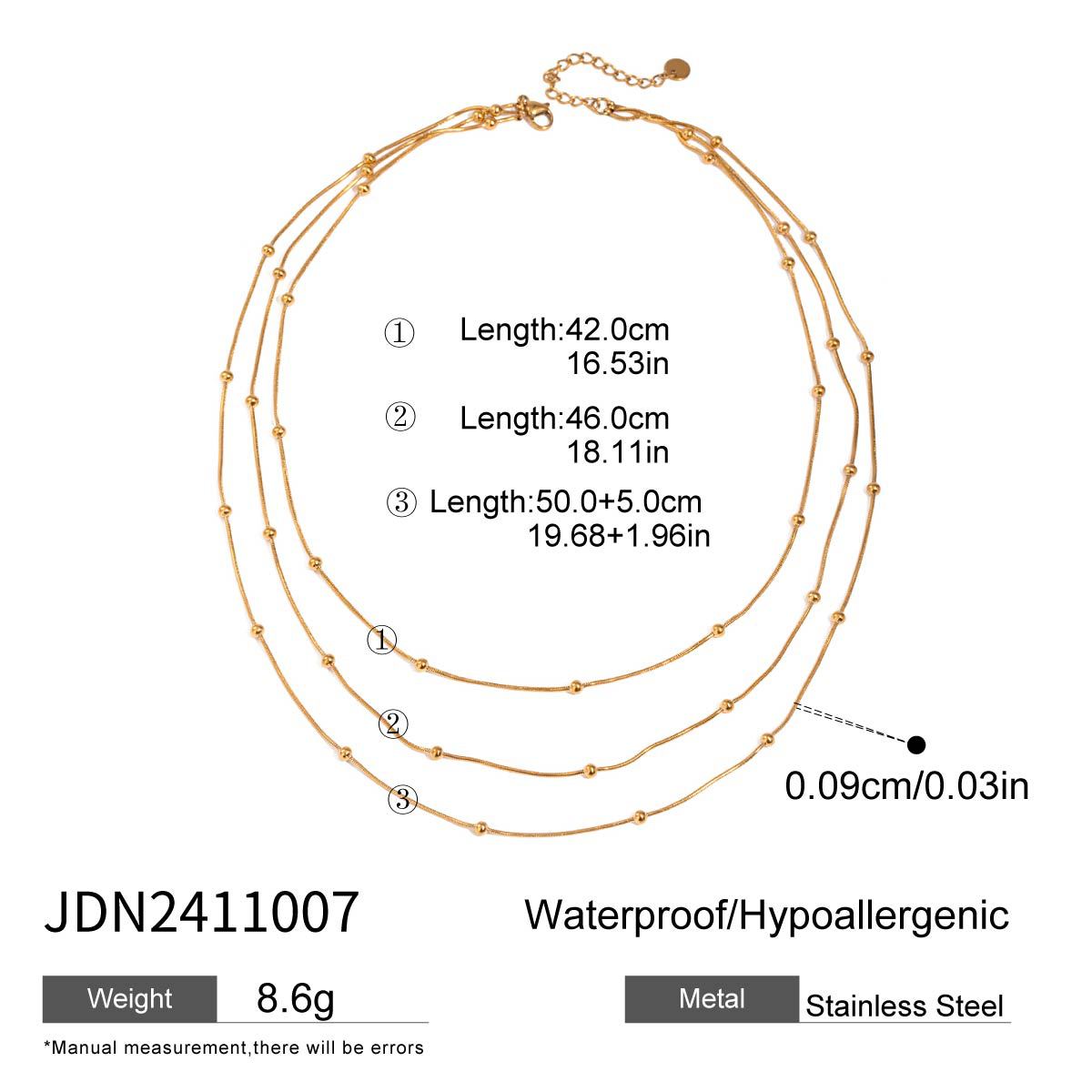 European and American three-layer stacking titanium steel necklace accessories women's light luxury high-end clavicle chain stainless steel jewelry cross-border