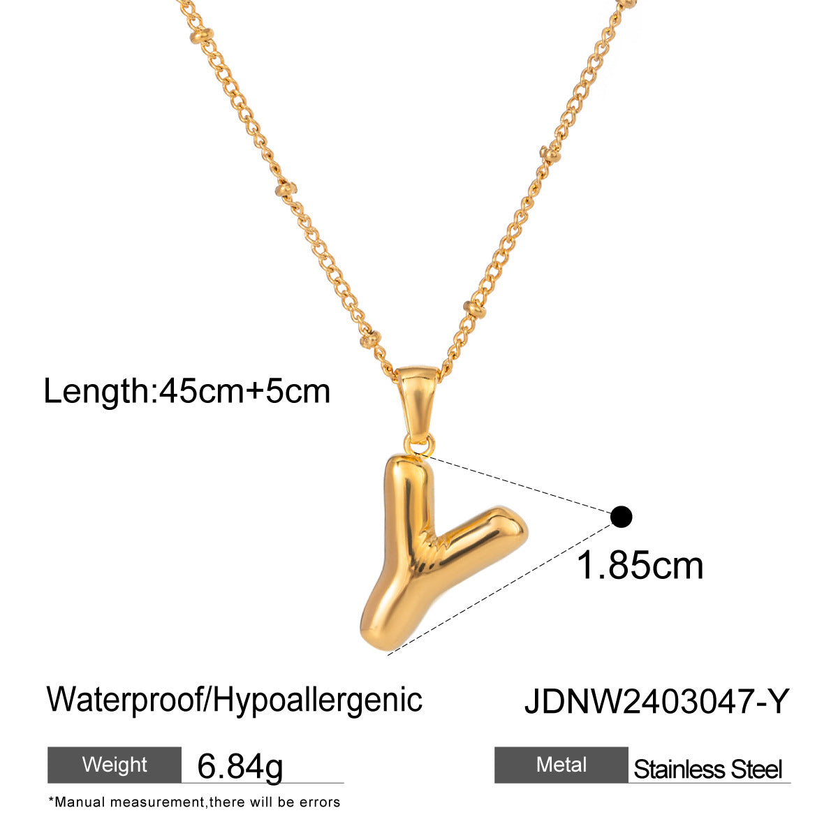 European and American stainless steel letter necklace pendant high sense clavicle chain titanium steel jewelry cross-border necklace