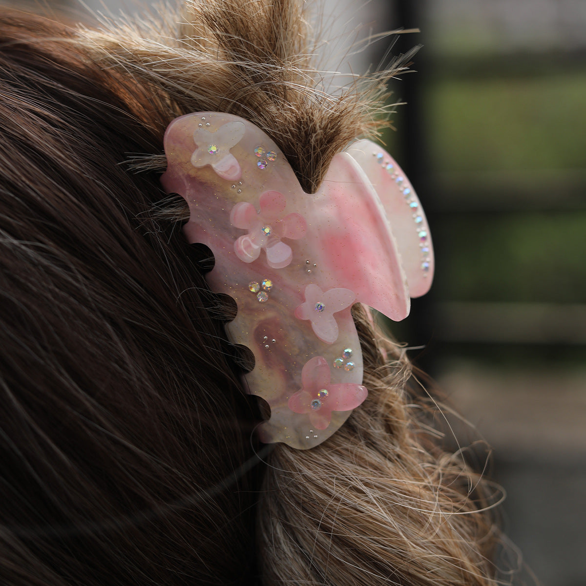 Cross-Border Elegant Small Fresh Stereo Acetic Acid Hairpin Clip Butterfly Flower Hair Accessory Back of the Head Shark Clip for Women
