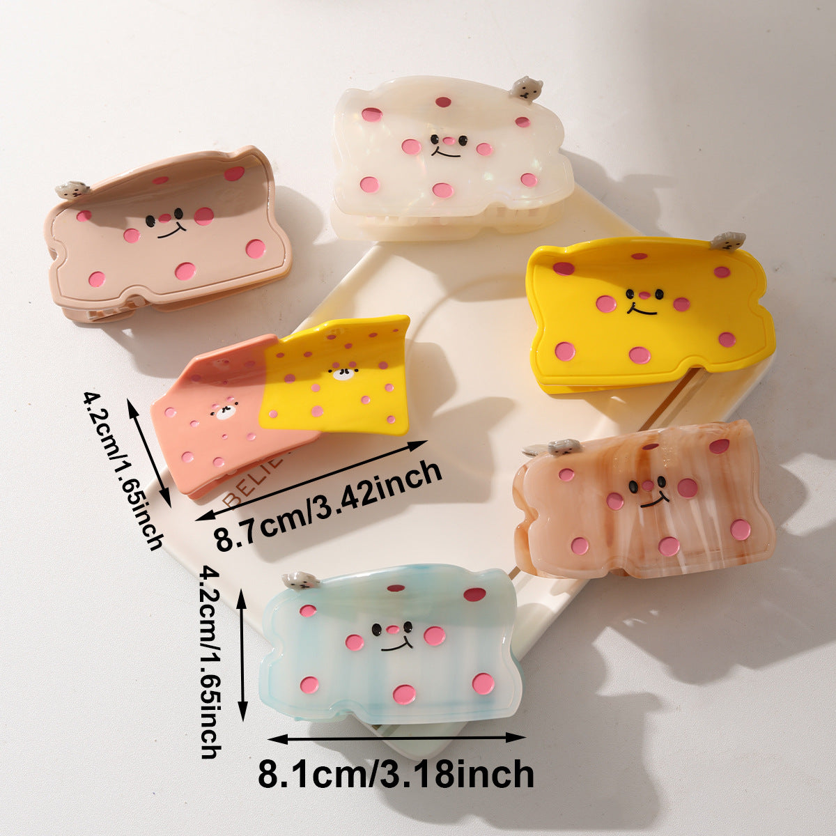 New fun personality cute cartoon sweet cheese acetate hair clip girl hair shark clip headdress hair grip