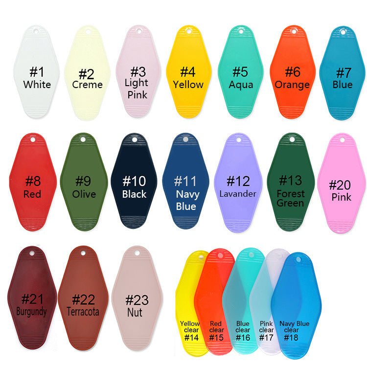 Multi-Color blank plastic ABS hotel key card cross-border blank motel keychain Amazon promotion