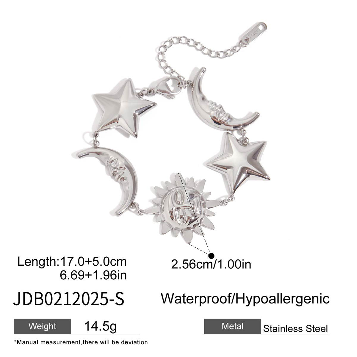 Europe and the United States 18k gold stainless steel star bracelet light luxury high-end jewelry does not fade titanium steel jewelry cross-border