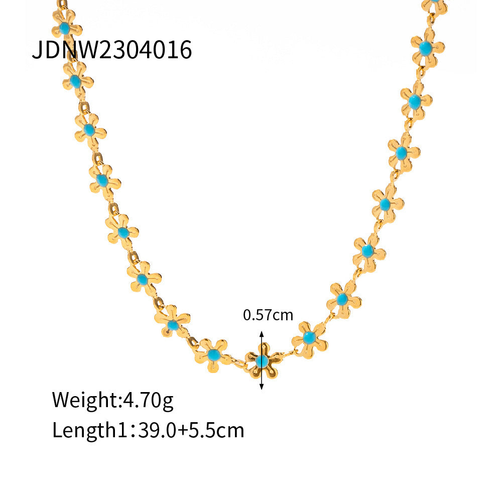 European and American Titanium Steel Necklace Accessories High-grade Bohemian Clavicle Chain Holiday Cross-border Stainless Steel Jewelry