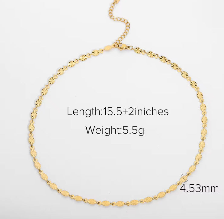cross-border stainless steel necklace jewelry European and American fashion INS titanium steel clavicle chain 18k gold non-fading neck chain women