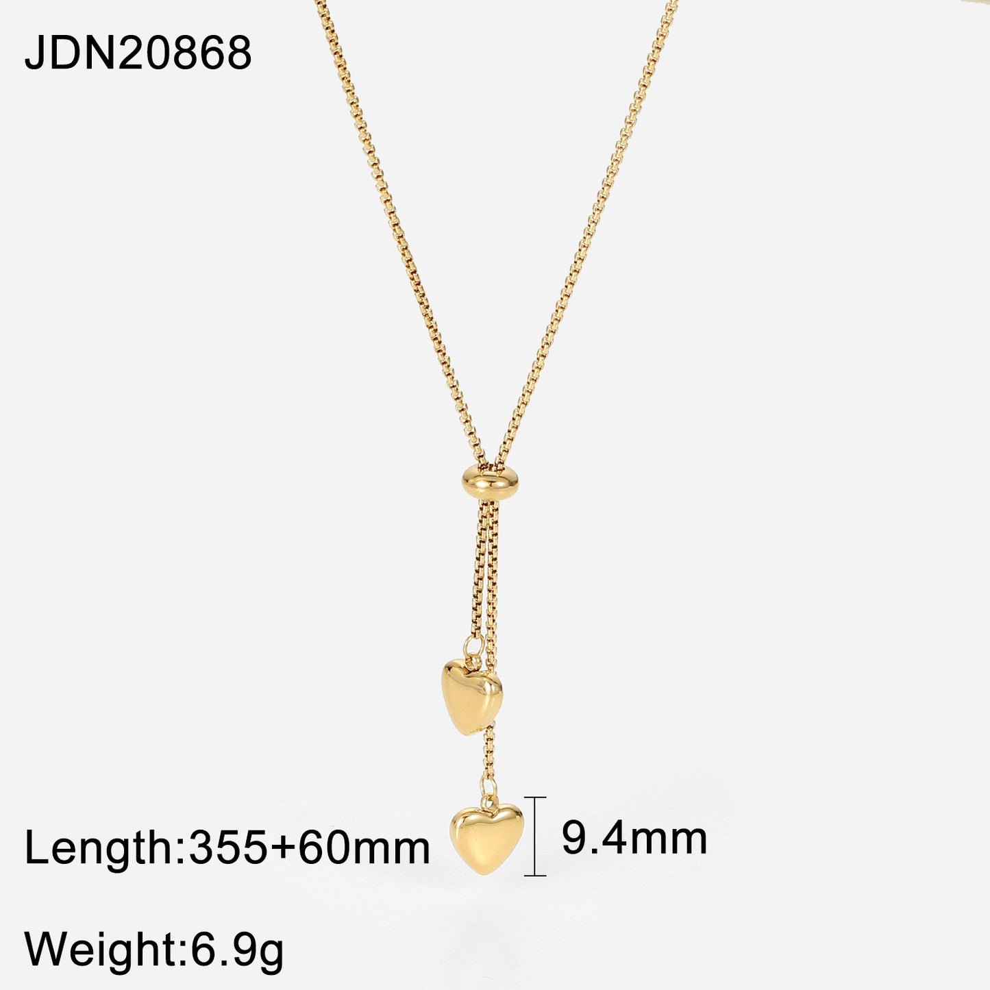 European and American stainless steel love necklace advanced sense pendant clavicle chain titanium steel jewelry cross-border necklace