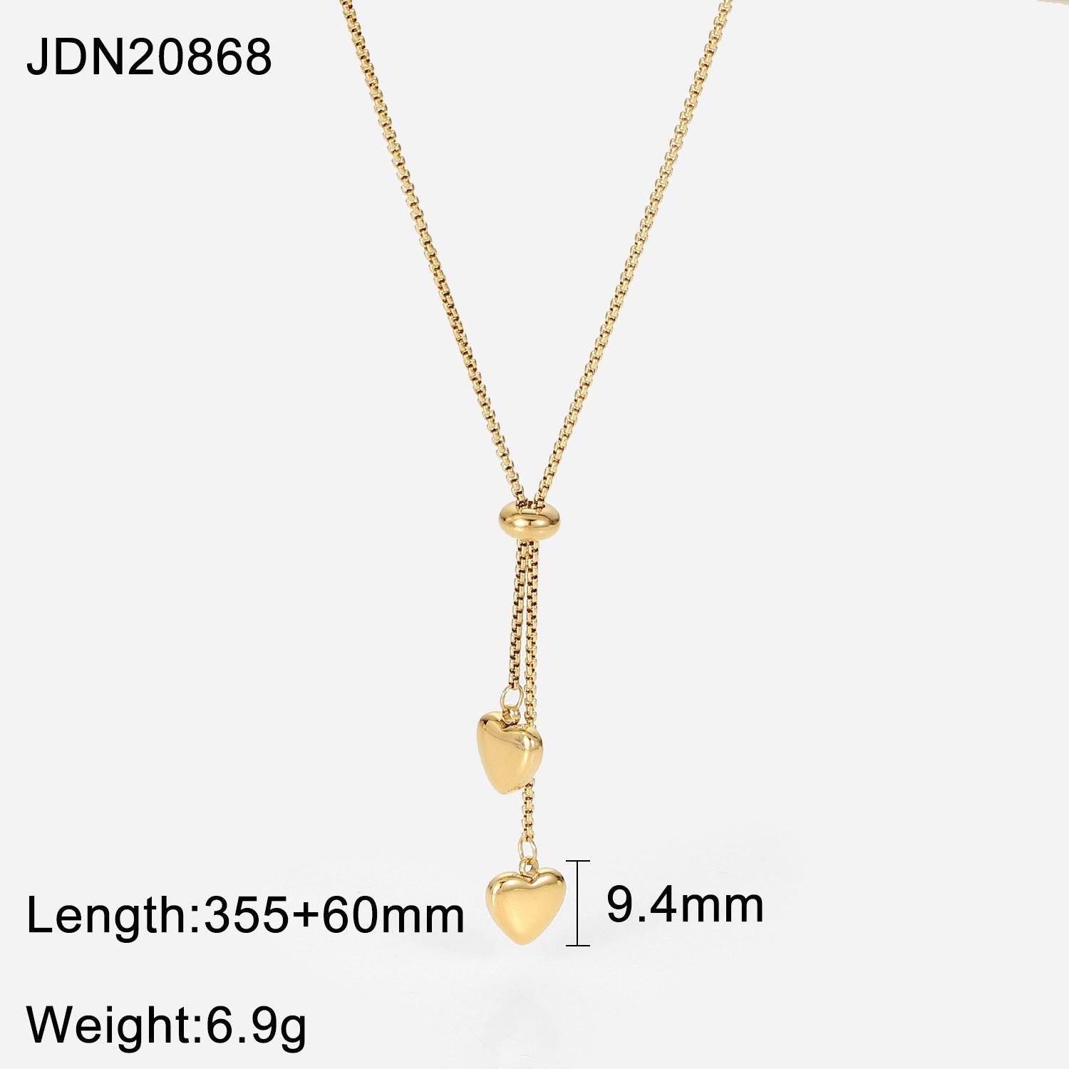 European and American stainless steel love necklace advanced sense pendant clavicle chain titanium steel jewelry cross-border necklace