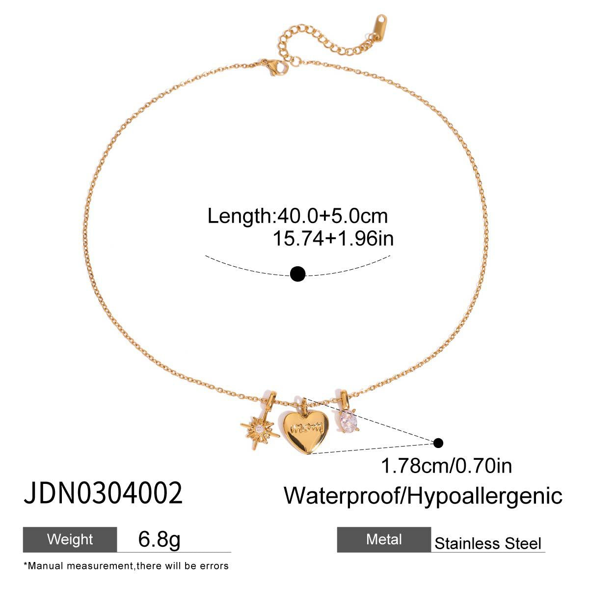 European and American Stainless Steel Zircon Love Necklace Light Luxury Niche Neck Chain Not Fading Titanium Steel Jewelry Women's High-end Sense
