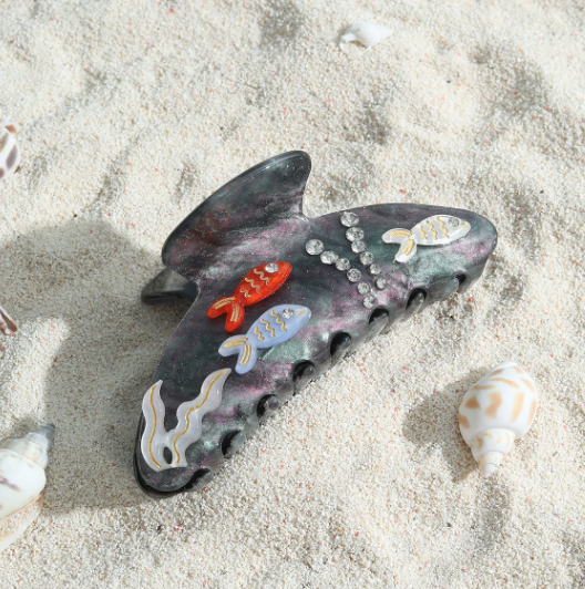 Personalized pearl claw clip Custom acetate pearlescent claw hair accessory